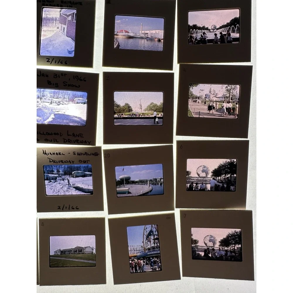 Lot of 45 Vintage Slides – Architecture, People, Snow, Beach, Streets 62-69s